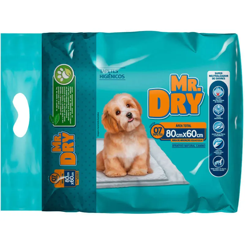 Tapete Higiênico Mr Dry com 7 Unidades 80x60