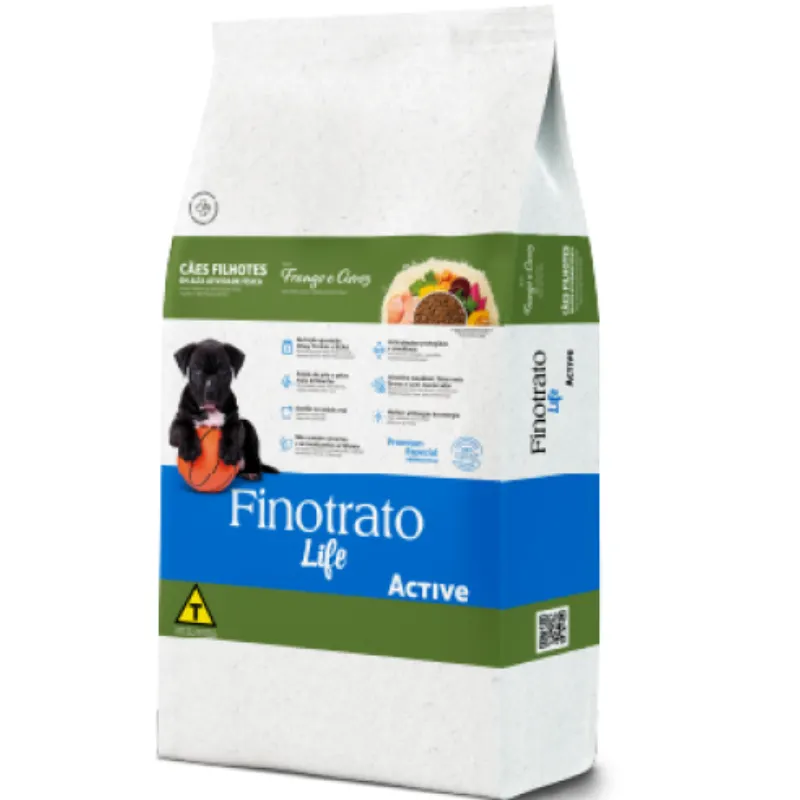 Ração Finotrato Life Active Sabor Frango e Arroz para Cães Filhotes 15 Kg