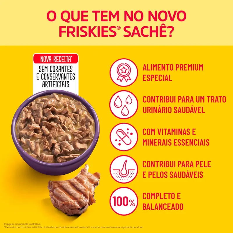 Friskies Sachês para Gatos Adultos Sabor Cordeiro 85g