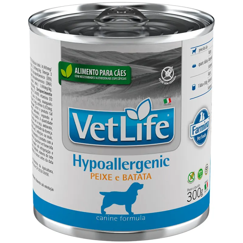 Ração Umida Vet Life Canine Hypoallergenic Peixe 300 g