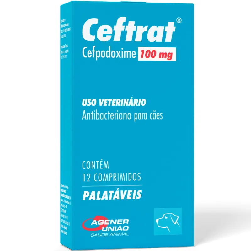 Antibacteriano Agener União Ceftrat para Cães 12 Comprimidos 100 mg
