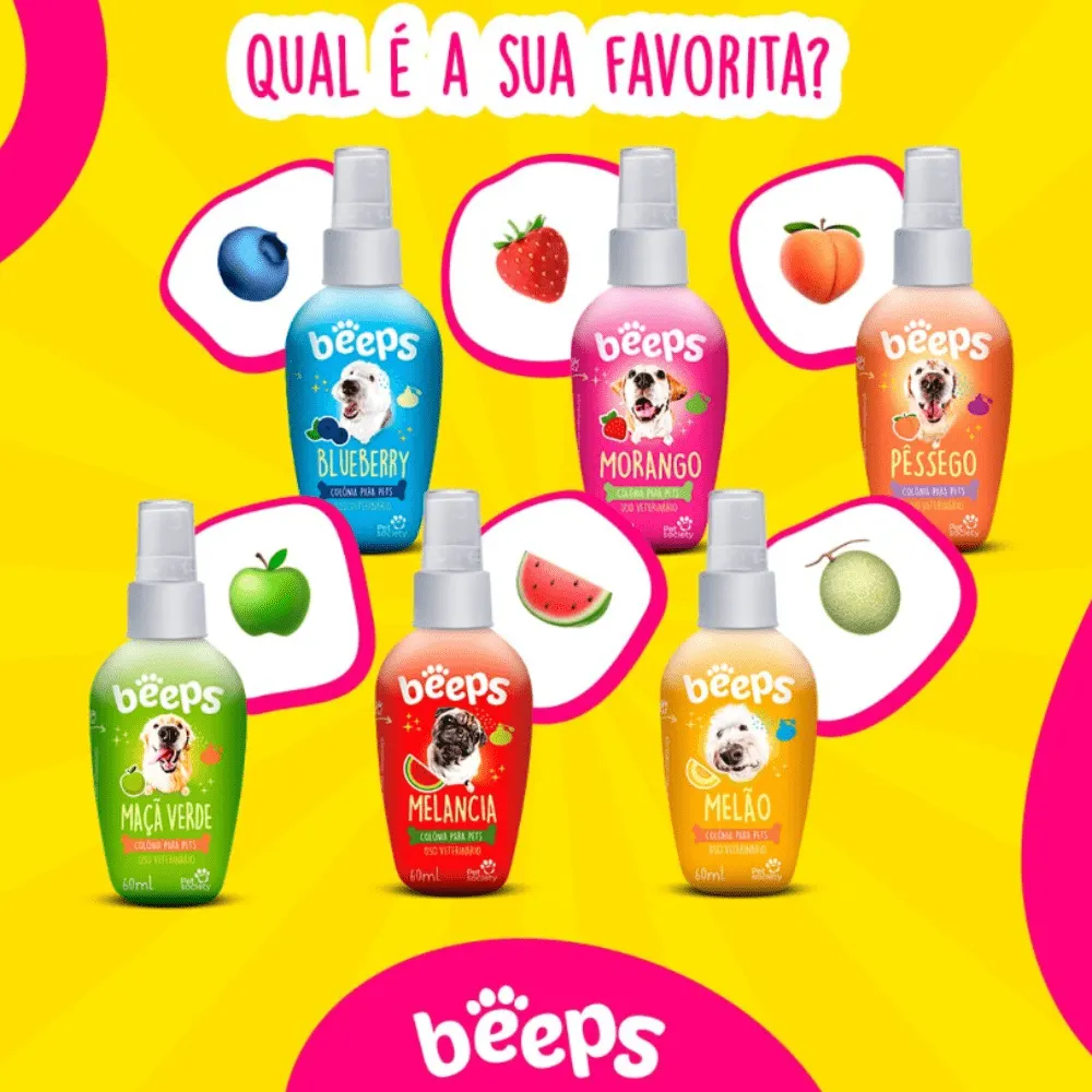 Colônia Beeps Blueberry para Cães e Gatos 60ml