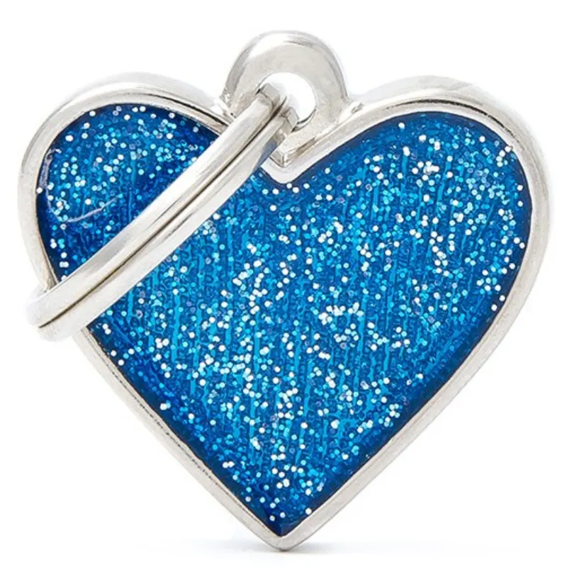 Medalha de Identificação My Family com Glitter Azul