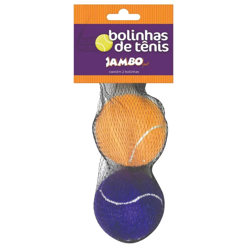 Bola de tênis Jambo para Cães Laranja e Roxo com 2 Un