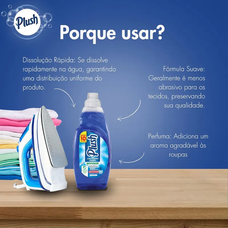 Lava Roupas Plush Liquido Biopower Conforto 2 L