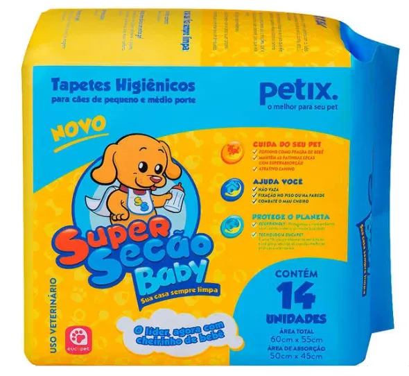 Tapetes Higiênicos Petix Super Secão Baby C/14 Un
