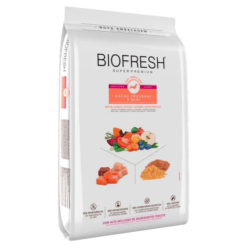 Ração Biofresh Cão Adulto Light Pequena e mini Mix Carne