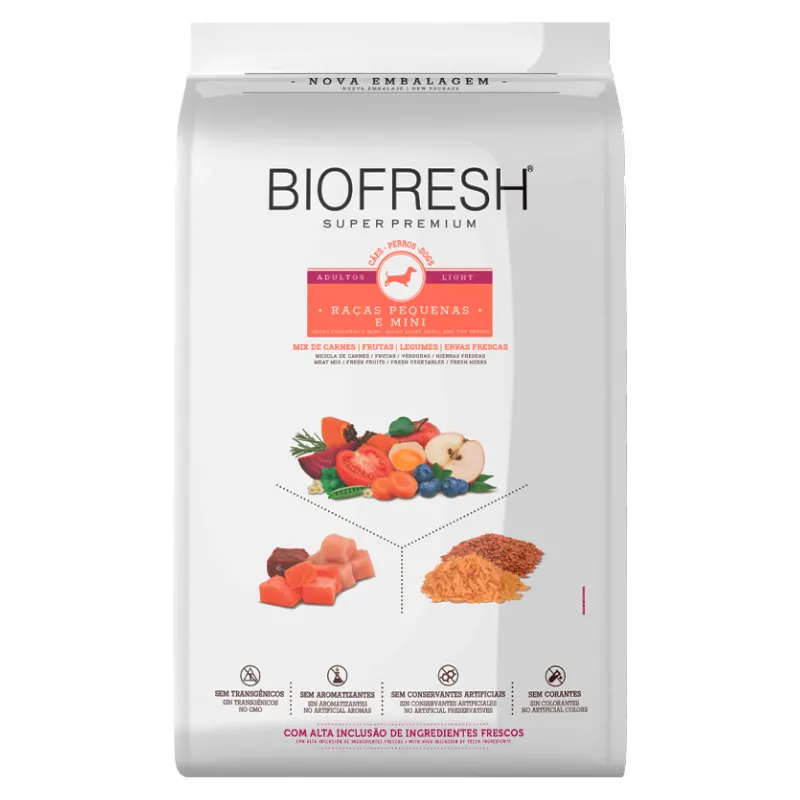 Ração Biofresh Cão Adulto Light Pequena e mini Mix Carne