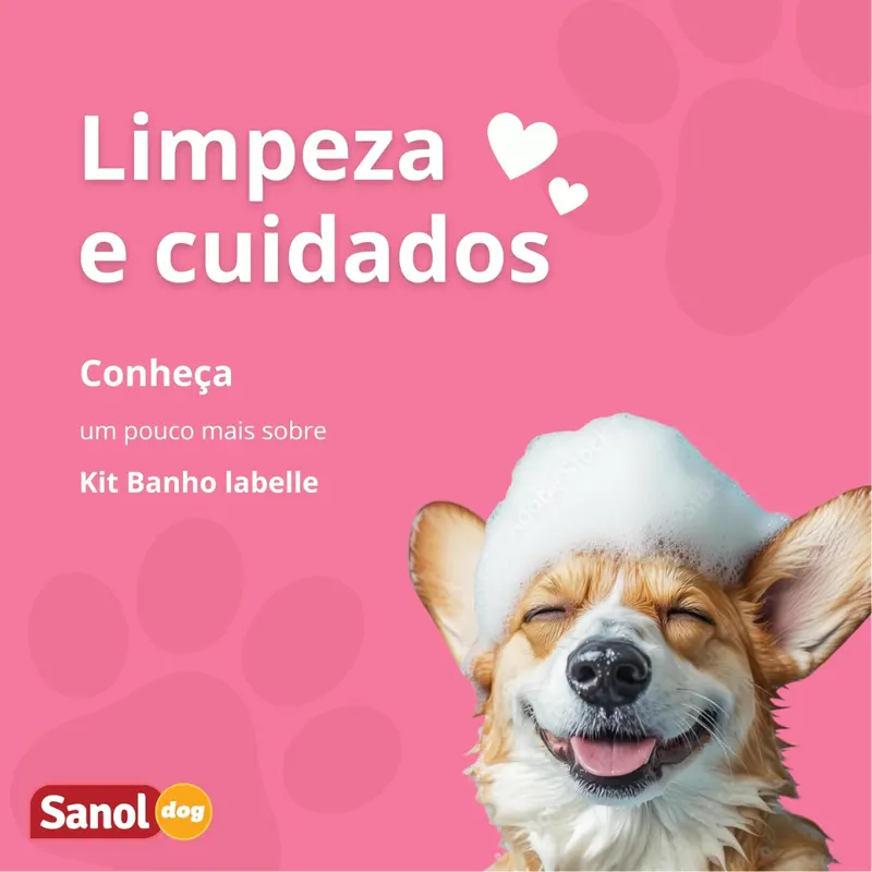 Sanol Dog Kit Banho Fêmea Labelle Shampoo, Condicionador e Colônia