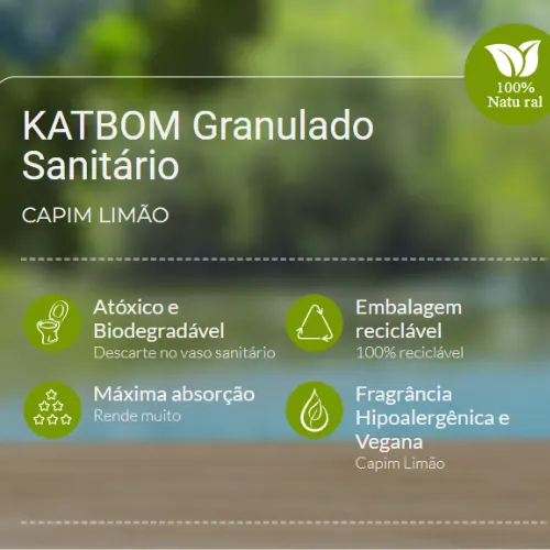 Granulado Higiênico KatBom Capim Limão