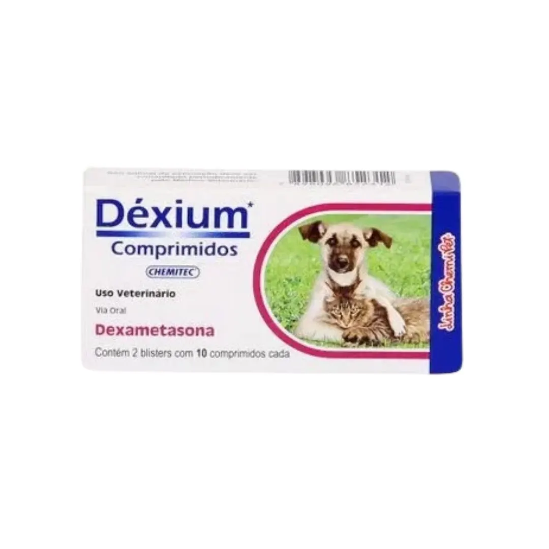 Dexium 20 Comprimidos Saúde Cães Gatos - Chemitec