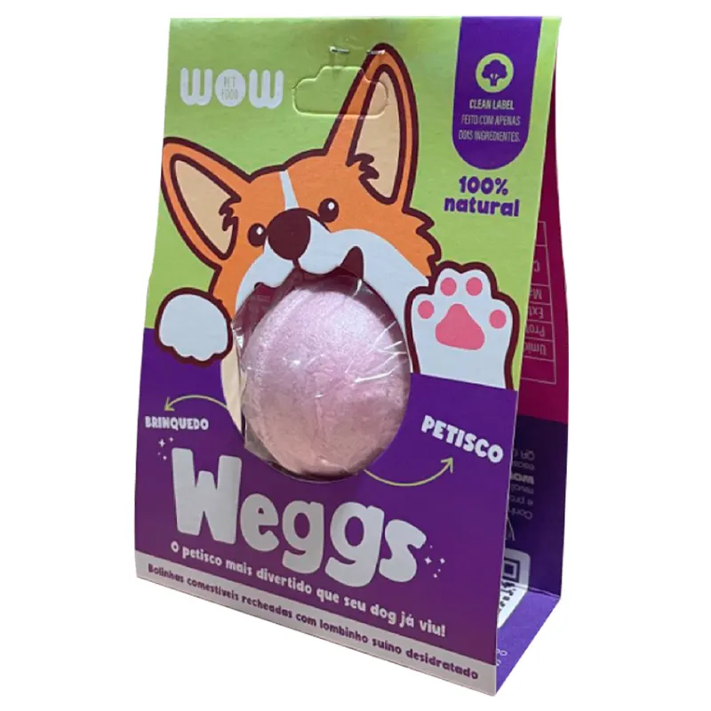 Petisco Natural Wow para Cães Weggs Sabor Lombinho 1un
