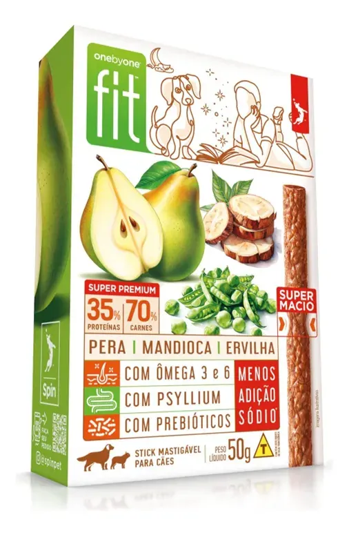 Petiscos Para Cães Stick Spin Fit Pet - 50g - Pera + Mandioca + Ervilha