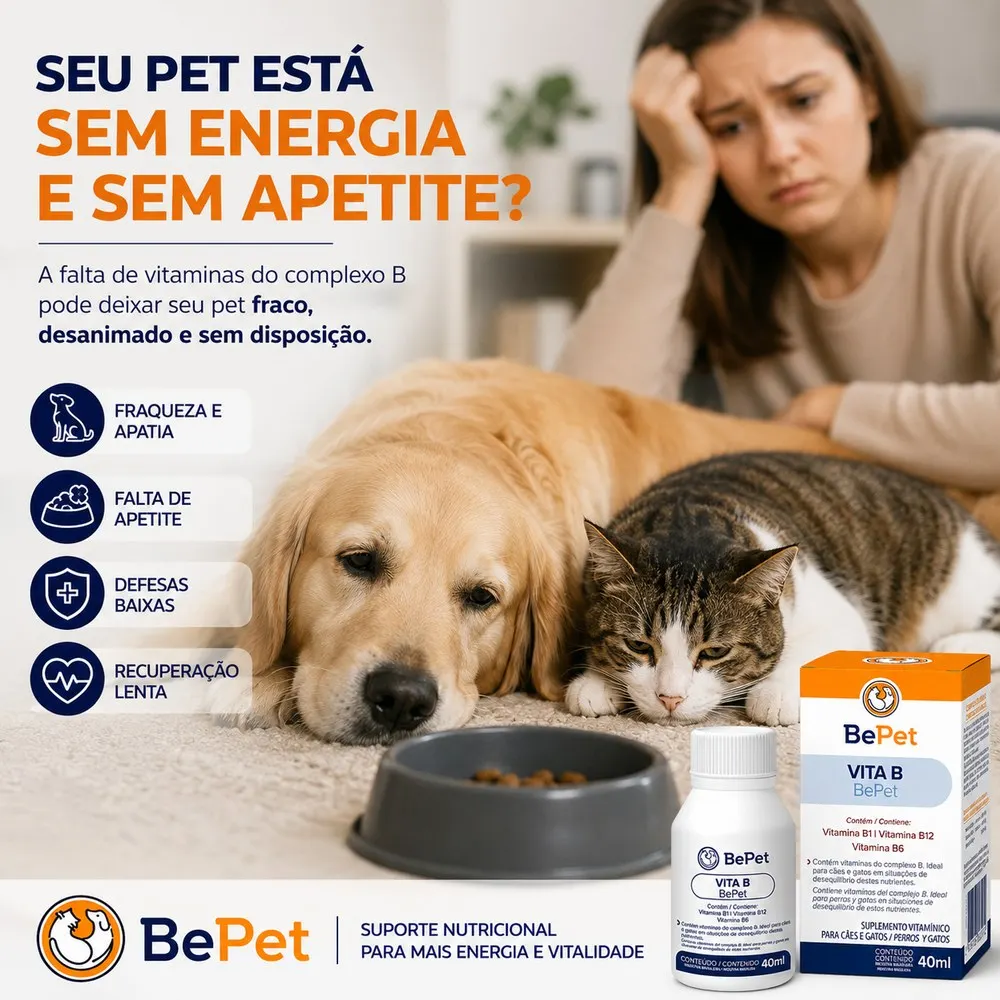 Vita B Suplemento Vitamínico - B1 B12 B6 - Bepet - 40ml