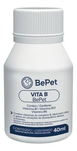 Vita B Suplemento Vitamínico - B1 B12 B6 - Bepet - 40ml