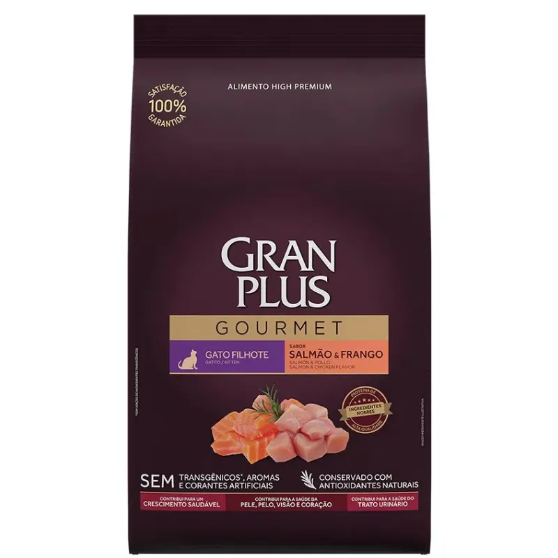 Ração Granplus Gourmet Salmão e Frango para Gatos Filhotes