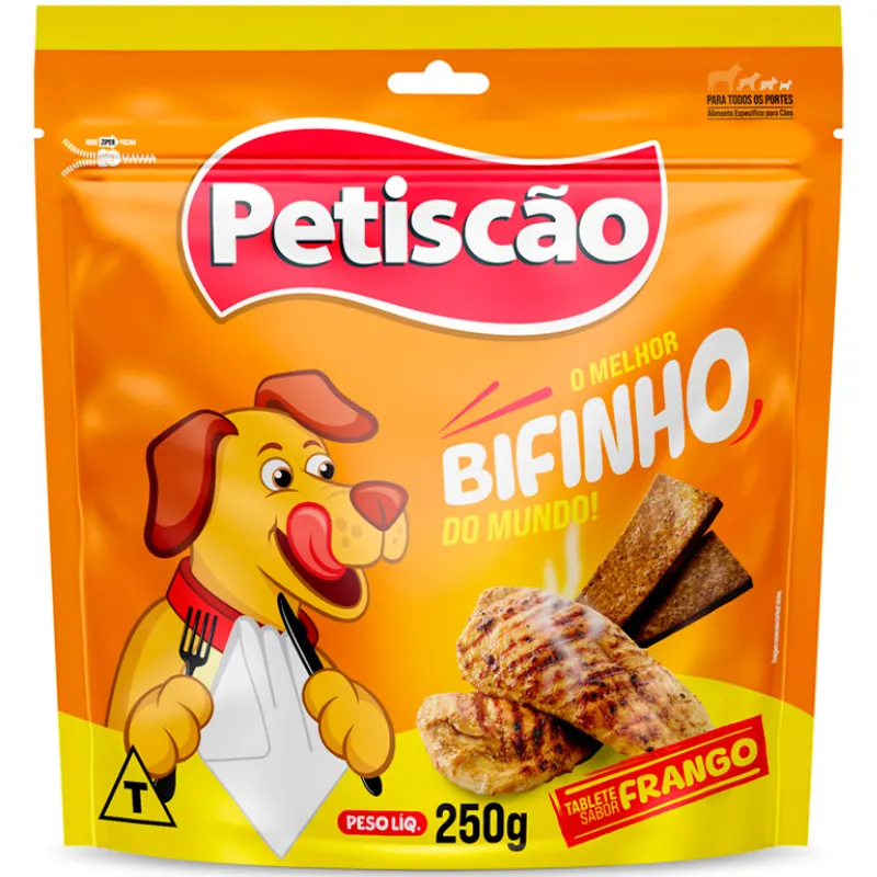 Petiscão Tablete Bifinho Mastigável Frango 250 g