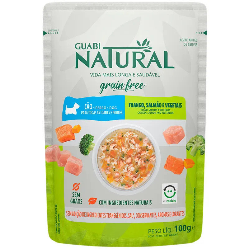 Guabi Natural Grain Free Sachê Cães Adt Sal/Fran/Veg 100g
