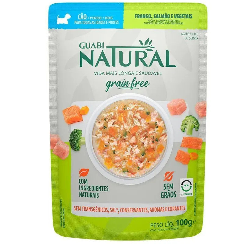 Guabi Natural Grain Free Sachê Cães Adt Sal/Fran/Veg 100g