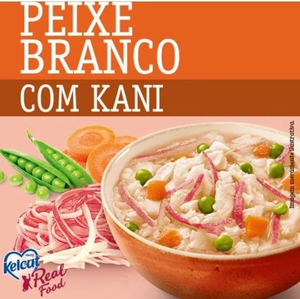 Ração Úmida Kelcat Real Food Peixe Branco com Kani 85g