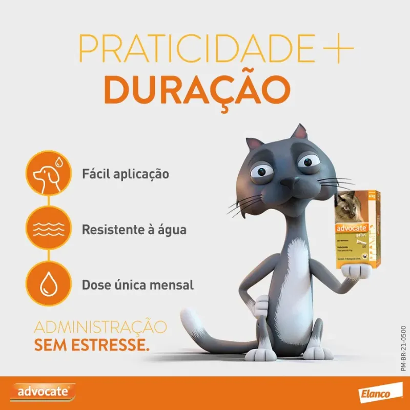Advocate para  Gatos de até 4 Kg Com 1 Unidade
