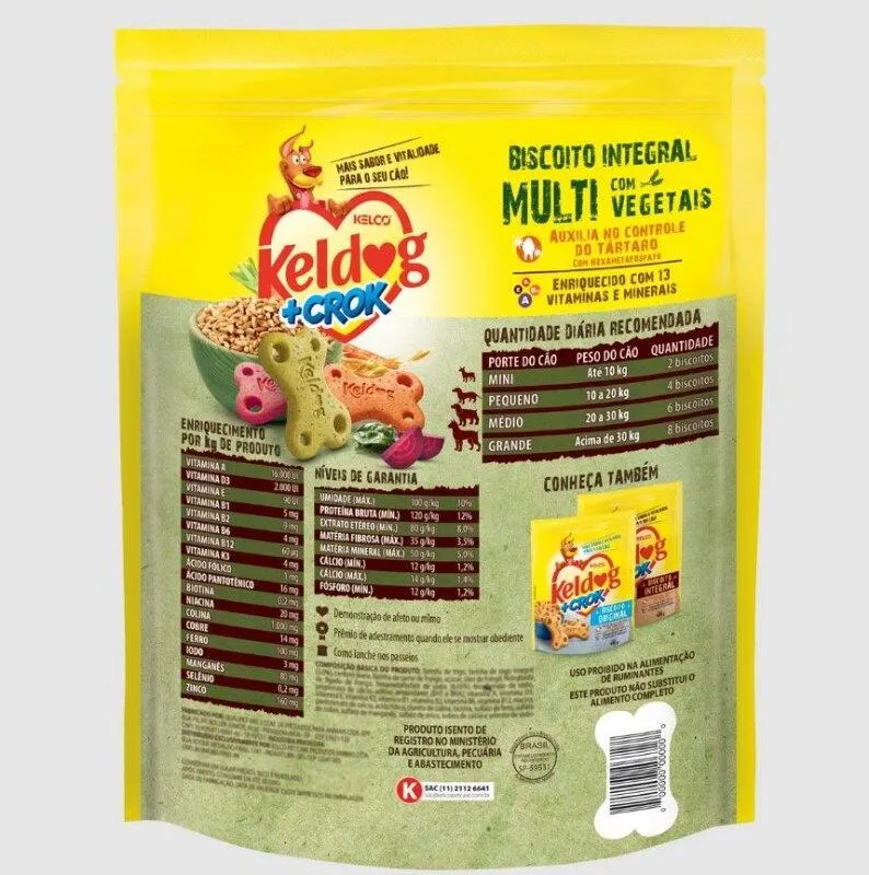 Biscoito Keldog +Crock Integral Multi com Vegetais para Cães 400g