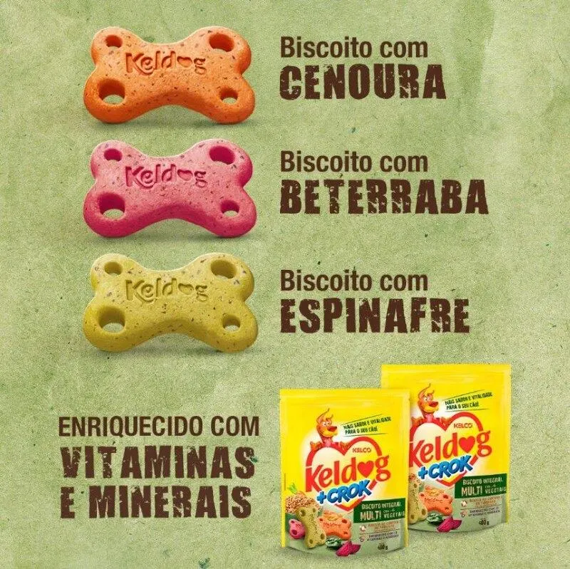 Biscoito Keldog +Crock Integral Multi com Vegetais para Cães 400g