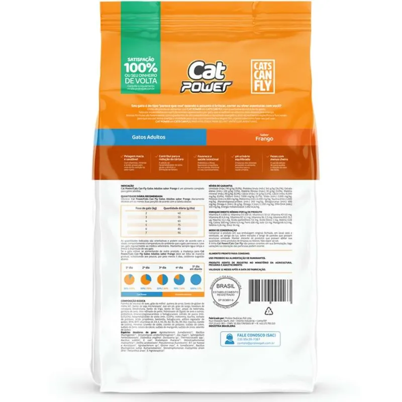 Ração Super Premium Cat Power Gato Adulto Frango
