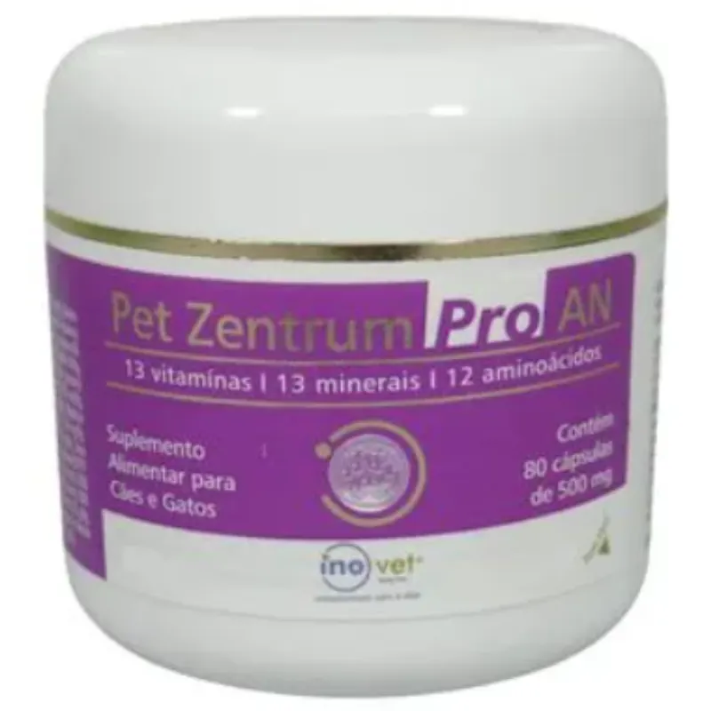 Pet Zentrum AN com 80 Cápsulas de 500 mg para Cães e Gatos Inovet