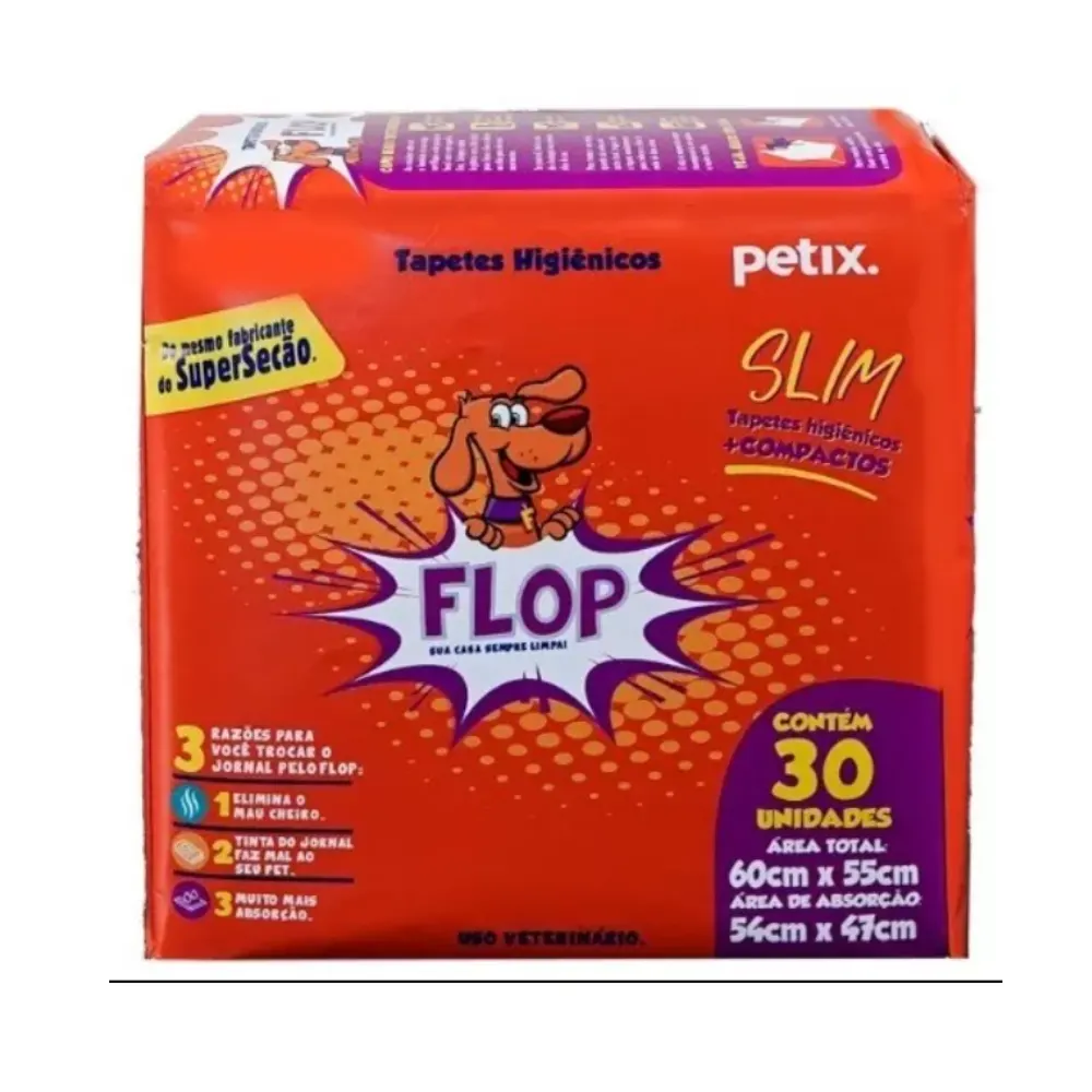 Tapete Higiênico Flop Petix com 30 unidades