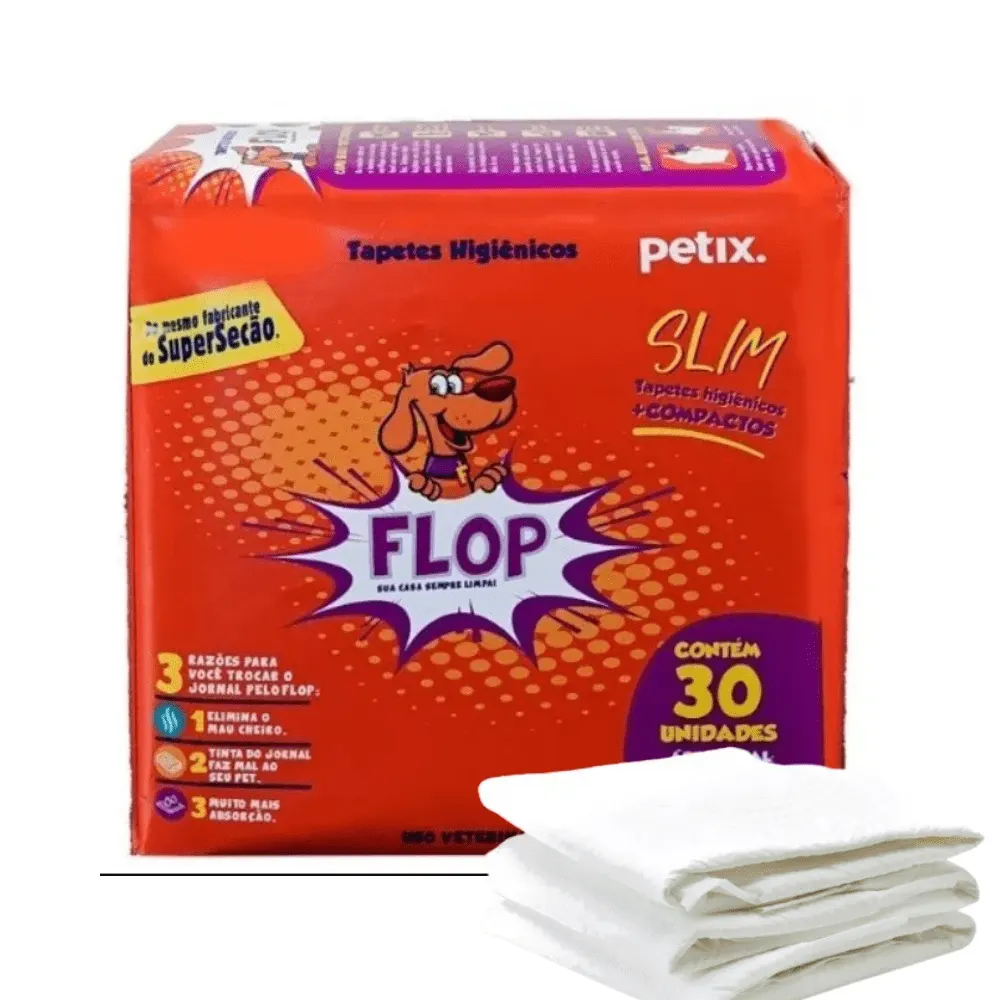 Tapete Higiênico Flop Petix com 30 unidades