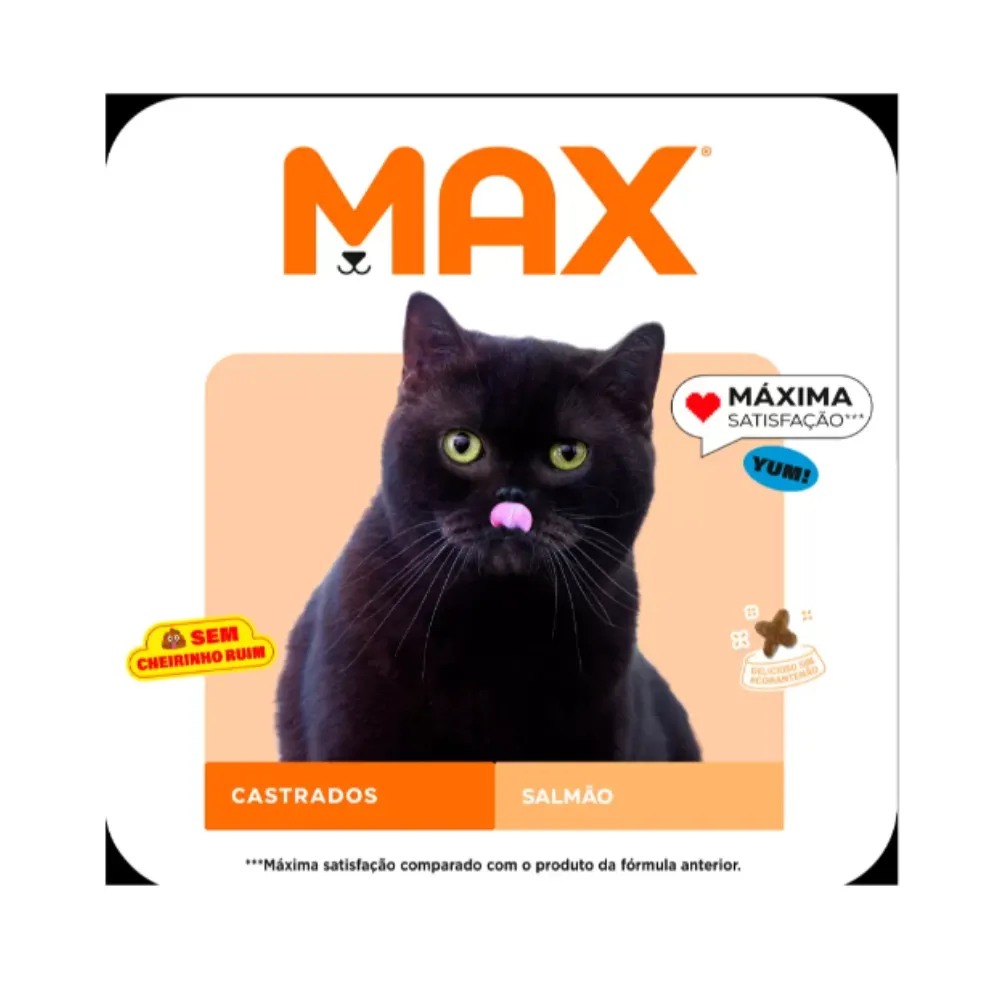 Ração Max para Gatos Adultos Castrados Sabor Salmão