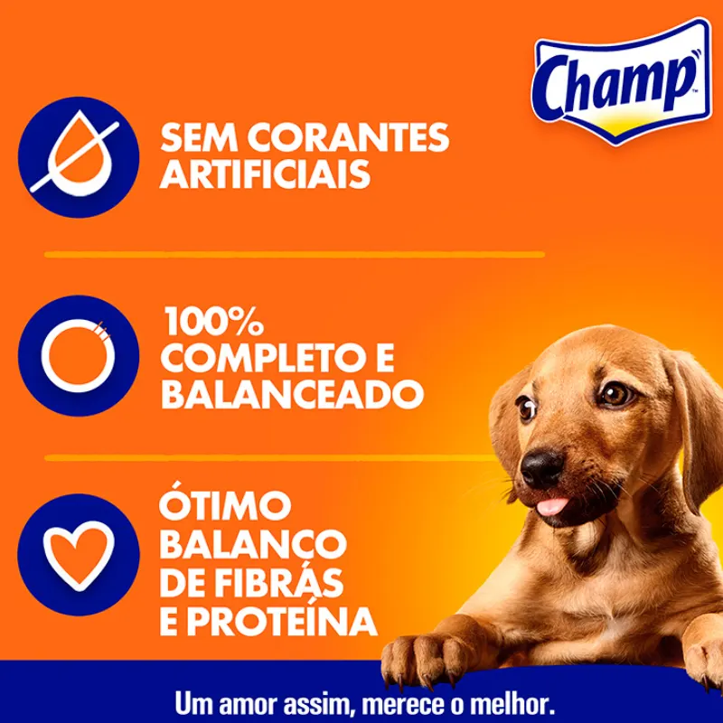 Ração Úmida Champ para Cães Filhotes Sabor Caseiro Frango 85 g