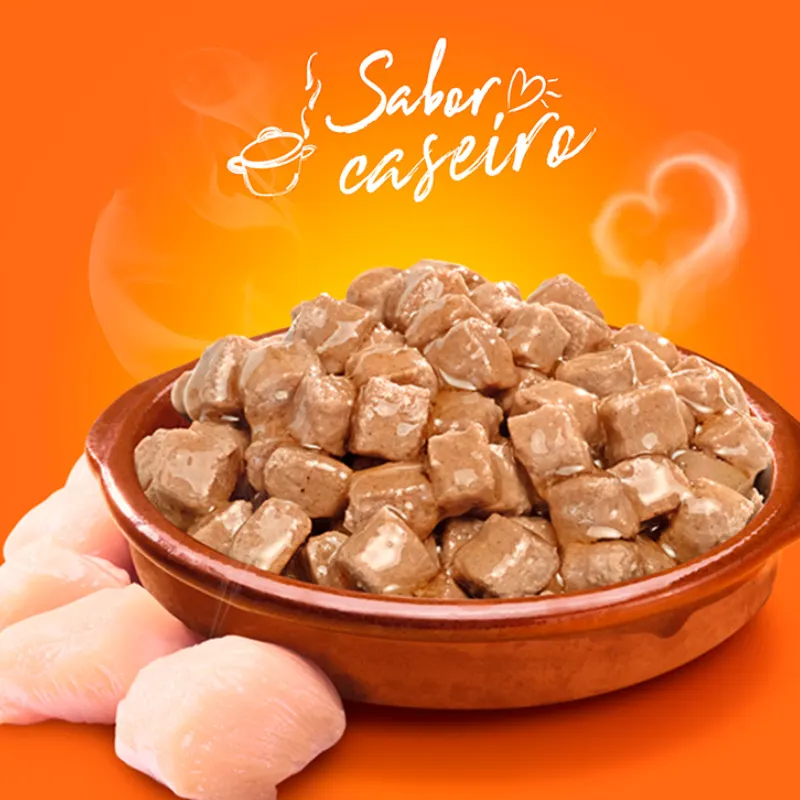 Ração Úmida Champ para Cães Filhotes Sabor Caseiro Frango 85 g