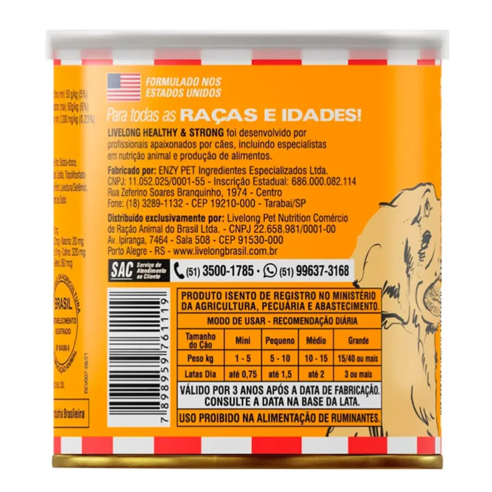 Ração Úmida Livelong Sensitive Pato Batata-Doce Cães 300g