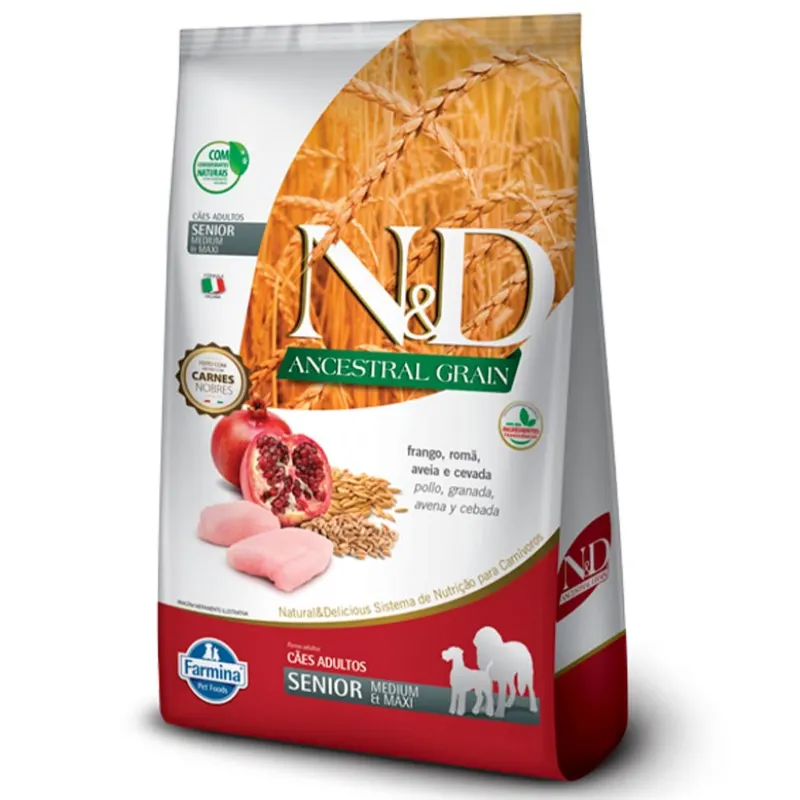 N&D Ancestral Canine Frango Sênior Médium 10,1 Kg