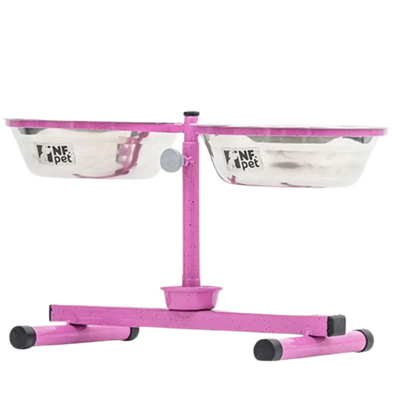 Comedouro NF Pet Antiformiga Inox Médio Rosa 2,4 L