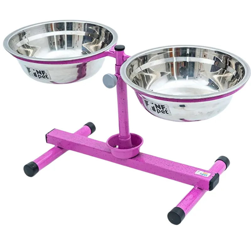 Comedouro NF Pet Antiformiga Inox Médio Rosa 2,4 L