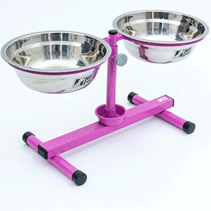 Comedouro NF Pet Antiformiga Inox Médio Rosa 2,4 L