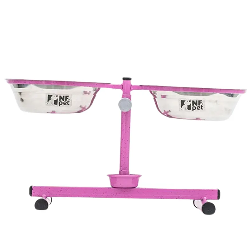 Comedouro NF Pet Antiformiga Inox Médio Rosa 2,4 L