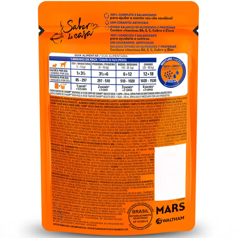Sache Champ Sabor Carne para Cães 85 g