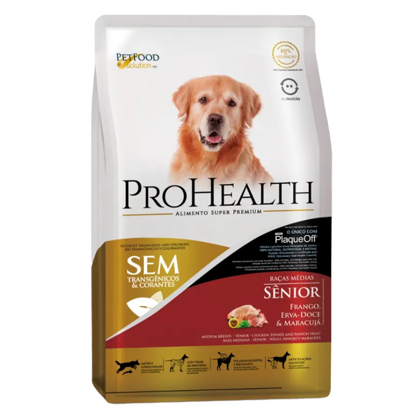 Ração ProHealth Cães Sênior Raças Médias Sabor Frango