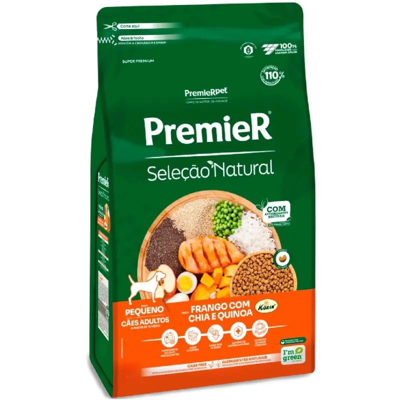 Ração Premier Seleção Natural Cães Adultos Raças Pequenas Chia e Quinoa