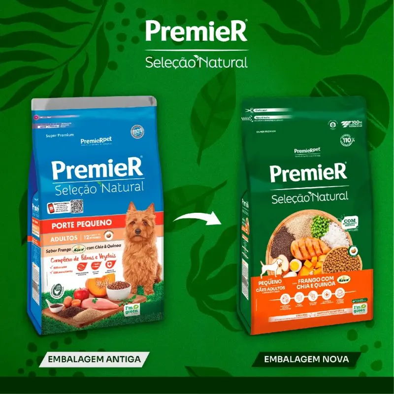 Ração Premier Seleção Natural Cães Adultos Raças Pequenas Chia e Quinoa