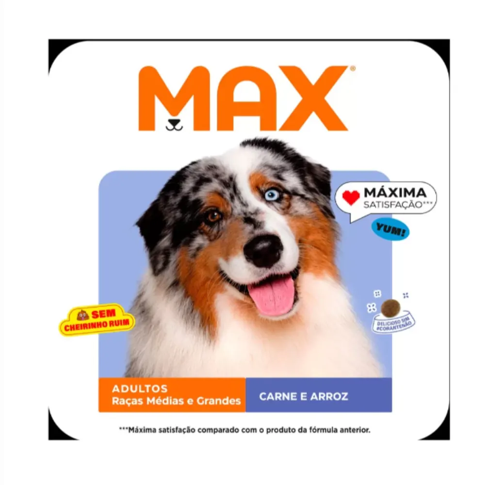 Ração Max Cães Adultos Porte Médio Grande Carne Arroz 20 Kg