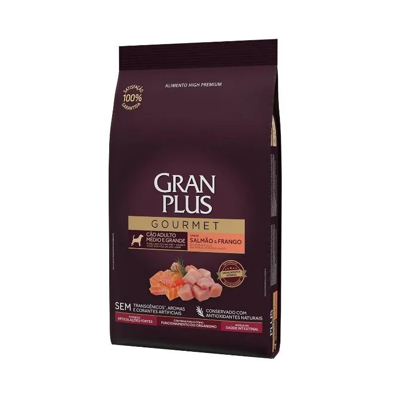 Ração GranPlus Cão Gourmet Adulto MG Salmão e Frango 10,1kg