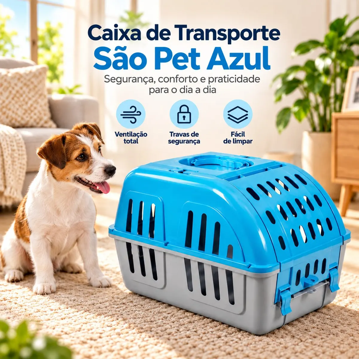 Caixa de Transporte São Pet Cor Azul