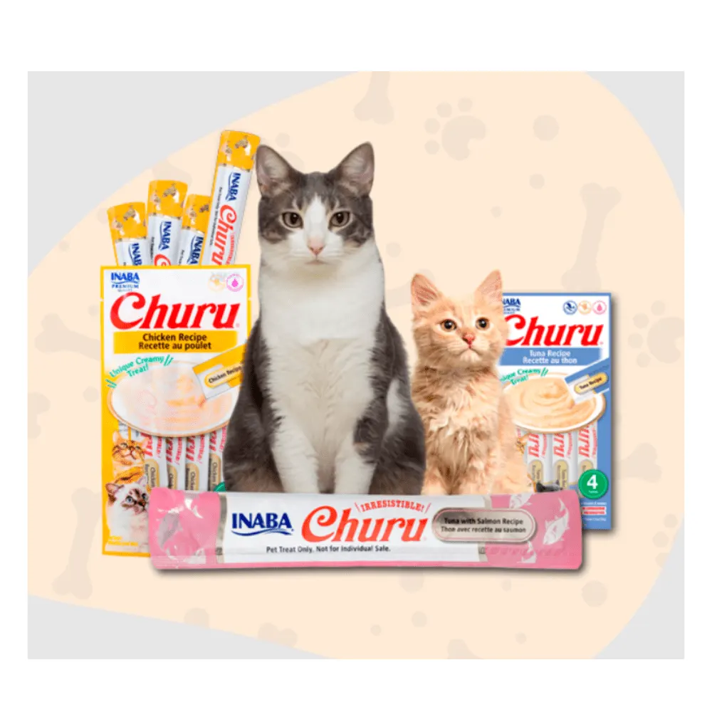 Petisco Patê Churu Gatos Sabor Frango/Queijo-Tubo avulso 14g