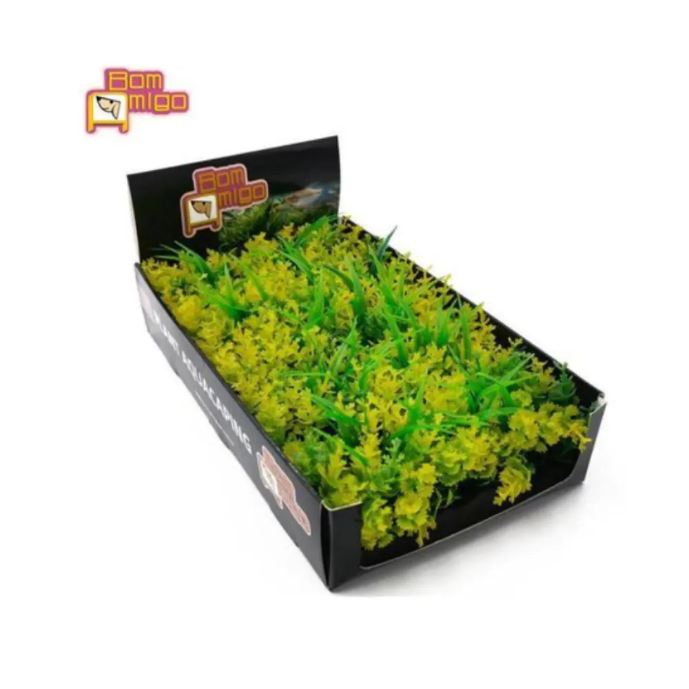Enfeite Aquário Alga Aquática Jardineira Amarilla