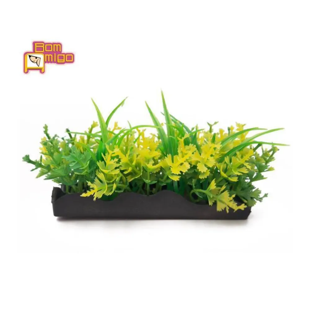 Enfeite Aquário Alga Aquática Jardineira Amarilla